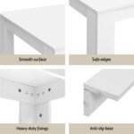 1 Artiss Dining Table and 4 Chairs Set Rectangle White - Image 5