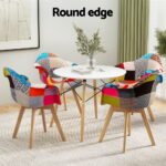 1 Artiss Dining Table and 4 Chairs Set DSW White - Image 4
