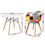 1 Artiss Dining Table and 2 Chairs Set DSW 90cm - Image 2