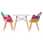 1 Artiss Dining Table and 2 Chairs Set DSW 90cm - Image 3