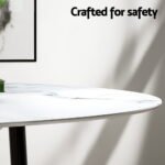 1 Artiss Dining Table and 4 Chairs Set Marble Grey - Image 4