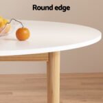 1 Artiss Dining Table and 4 Chairs Set Wishbone Wood - Image 4