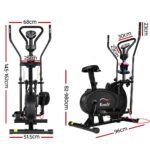 Everfit Exercise Bike 6 in 1 Elliptical Cross Trainer Home Gym Indoor Cardio - Image 2