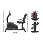 Everfit Exercise Bike Magnetic Recumbent Indoor Cycling Home Gym Cardio 8 Level - Image 2