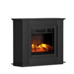 Devanti Electric Fireplace Fire Heater 2000W Black - Image 3