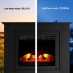 Devanti Electric Fireplace Fire Heater 2000W Black - Image 4