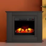 Devanti Electric Fireplace Fire Heater 2000W Black - Image 7