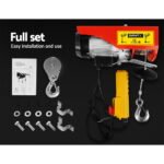 Giantz Electric Hoist Winch 300/600KG Cable 18M Rope Tool Remote Chain Lifting - Image 6