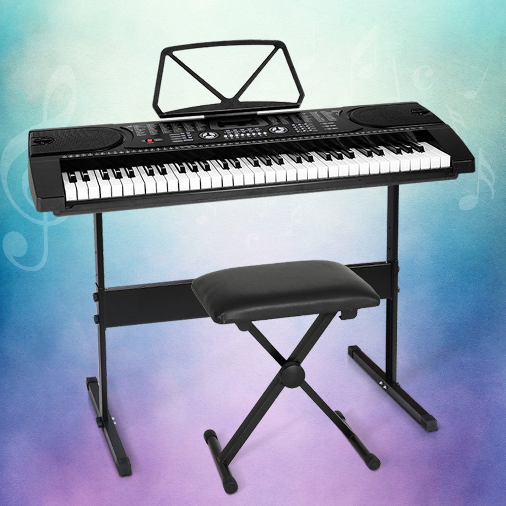 EK-JK-60-BK-H-B01-149285-06.jpg Alpha 61 Keys Electronic Piano Keyboard Digital Electric w/ Stand Stool Black - Image 1