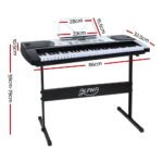 Alpha 61 Keys Electronic Piano Keyboard Digital Electric w/ Stand Beginner Silver - Image 2