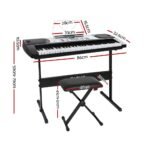 Alpha 61 Keys Electronic Piano Keyboard Digital Electric w/ Stand Stool Silver - Image 2