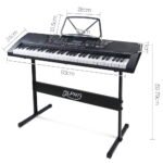 Alpha 61 Keys Electronic Piano Keyboard Digital Electric w/ Stand Lighted Black - Image 2