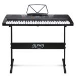 Alpha 61 Keys Electronic Piano Keyboard Digital Electric w/ Stand Lighted Black - Image 3