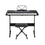 Alpha 61 Keys Electronic Piano Keyboard Digital Electric w/ Stand Stool Lighted - Image 3