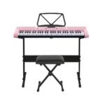 Alpha 61 Keys Electronic Piano Keyboard Digital Electric w/ Stand Stool Pink - Image 3