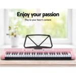 Alpha 61 Keys Electronic Piano Keyboard Digital Electric w/ Stand Stool Pink - Image 4
