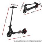 Electric Scooter 130W 16KM/H LED Light Folding Portable Riding Commuter Black - Image 2