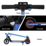 Electric Scooter 130W 16KM/H LED Light Folding Portable Riding Commuter Blue - Image 7