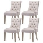 Artiss Dining Chairs Set of 4 Linen French Provincial Beige