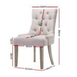 Artiss Dining Chairs Set of 4 Linen French Provincial Beige - Image 2