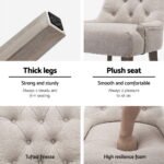 Artiss Dining Chairs Set of 4 Linen French Provincial Beige - Image 5