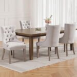 Artiss Dining Chairs Set of 4 Linen French Provincial Beige - Image 7