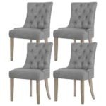 Artiss Dining Chairs Set of 4 Linen French Provincial Grey