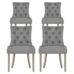 Artiss Dining Chairs Set of 4 Linen French Provincial Grey - Image 3