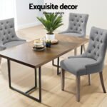 Artiss Dining Chairs Set of 4 Linen French Provincial Grey - Image 4