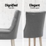 Artiss Dining Chairs Set of 4 Linen French Provincial Grey - Image 5