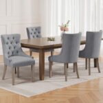 Artiss Dining Chairs Set of 4 Linen French Provincial Grey - Image 7