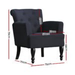 Artiss Armchair Wingback Charcoal Lothair - Image 2