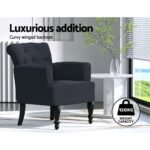 Artiss Armchair Wingback Charcoal Lothair - Image 4