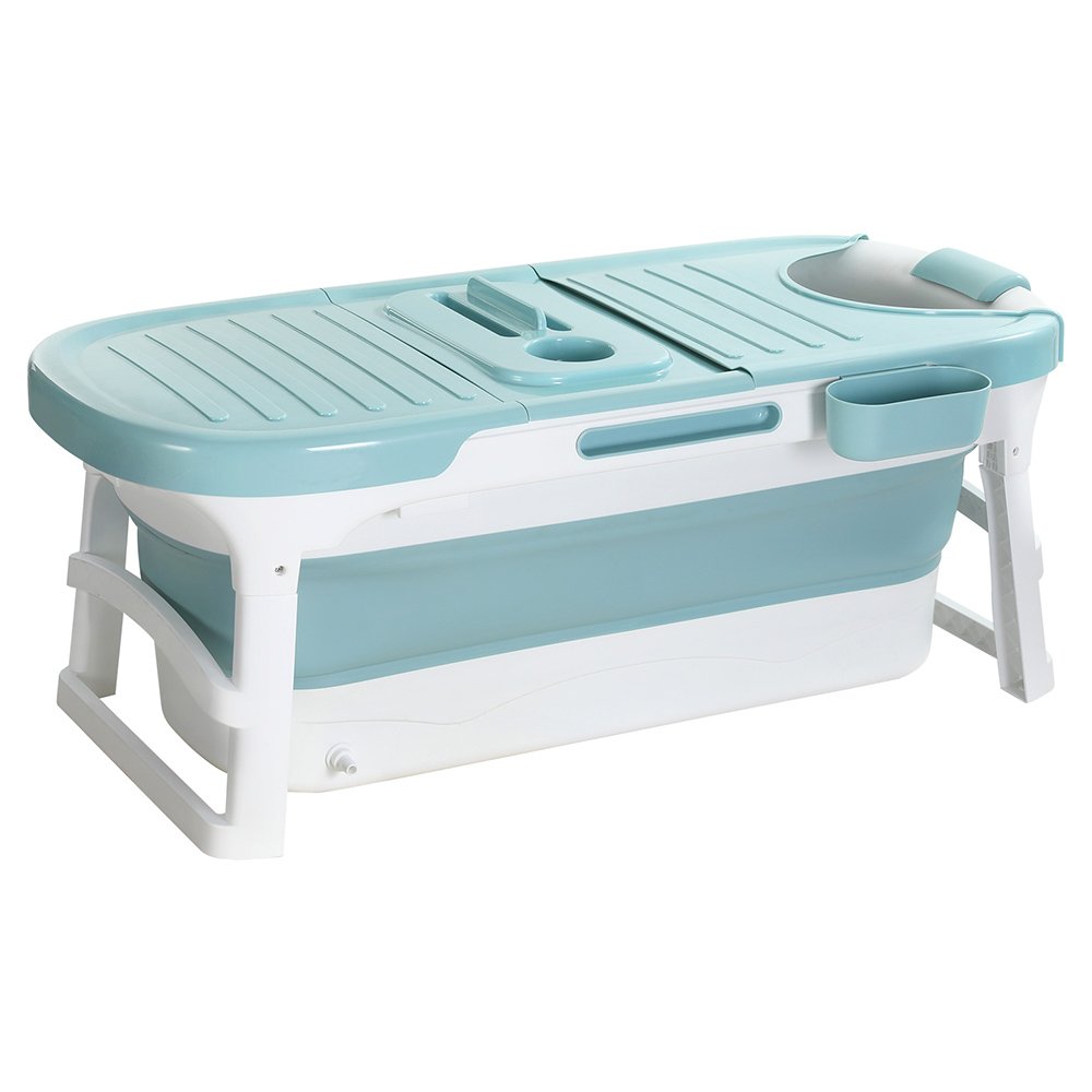 FB-PP-136-BL-156233-00.jpg Weisshorn Foldable Bathtub Portable Folding Water Spa with Cover Plate 136x62cm - Image 1