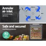 Devanti 9 Trays Food Dehydrator Stainless Steel Tray - Image 7