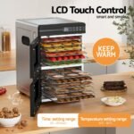 Devanti 12 Trays Food Dehydrator Dual-Zone Stainless Steel Fruit Jerky Dryer - Image 6