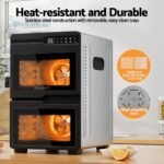 Devanti 12 Trays Food Dehydrator Dual-Zone Stainless Steel Fruit Jerky Dryer - Image 7