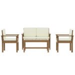 Gardeon 4-Piece Outdoor Sofa Set Wooden Couch Lounge Setting - Image 3