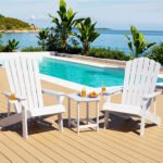 Gardeon Outdoor Table and Chairs HDPE Adirondack Beach Chair Sun Lounge Patio Furniture Garden White - Image 7