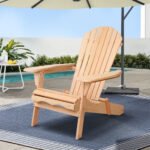 Gardeon Adirondack Outdoor Chairs Wooden Beach Chair Patio Furniture Garden Natural