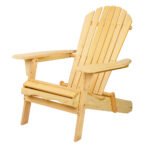 Gardeon Adirondack Outdoor Chairs Wooden Beach Chair Patio Furniture Garden Natural - Image 8