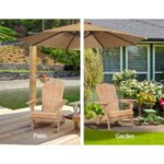 Gardeon Adirondack Outdoor Chairs Wooden Beach Chair Patio Furniture Garden Natural Set of 2 - Image 4