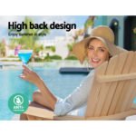 Gardeon Adirondack Outdoor Chairs Wooden Beach Chair Patio Furniture Garden Natural Set of 2 - Image 6
