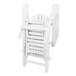 Gardeon 3PC Adirondack Outdoor Table and Chairs Wooden Sun Lounge Beach Patio White - Image 5