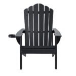 Gardeon Outdoor Chairs HDPE Adirondack Beach Chair Sun Lounge Patio Furniture Garden Black - Image 3
