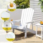 Gardeon Outdoor Chairs HDPE Adirondack Beach Chair Sun Lounge Patio Furniture Garden white - Image 5