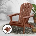 Gardeon Adirondack Outdoor Chairs Wooden Foldable Beach Chair Patio Furniture Brown - Image 7