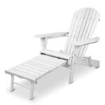 Gardeon Sun Lounge Outdoor Chairs Wooden Foldable Patio Furniture Adirondack White - Image 8