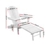 Gardeon 2PC Adirondack Outdoor Chairs Wood Foldable Sun Lounge Patio Furniture - Image 2