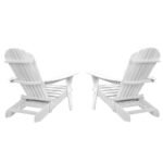 Gardeon 2PC Adirondack Outdoor Chairs Wood Foldable Sun Lounge Patio Furniture - Image 3